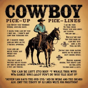 Read more about the article 277 Cowboy Pick-Up Lines: Yeehaw Your Way to Love! For 2025