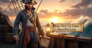 Read more about the article 56+ Pirate Pick Up Lines [Funny, Flirty & Cute] for 2026
